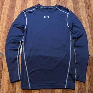 Under Armour Blue Cold Tech Retro Compression Sleeve Shirt Medium